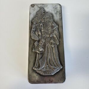 Heavy Pewter Metzke Tin with Santa, Kris Kringle, St. Nicholas dated 1996 on Box
